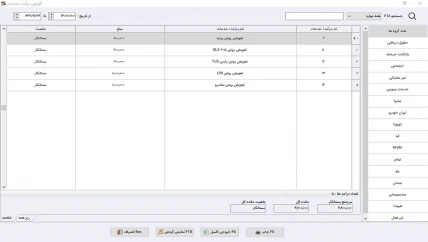 گزارش فروش نرم افزار حسابداری روغن ماشین سیبا