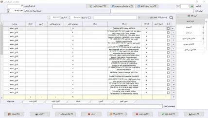 موجودی کالا نرم افزار حسابداری فروشندگان دستگاه های فتوکپی سیبا