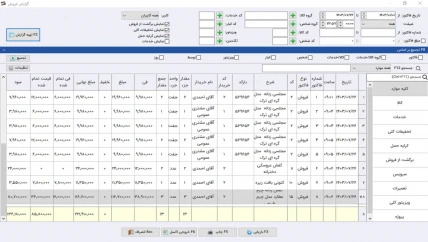 گزارش فروش حسابداری پخش کیف و کفش سیبا