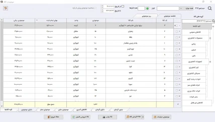 موجودی کالا حسابداری محصولات کشاورزی سیبا