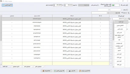 موجودی جزئیات حسابداری موبایل فروشی و لوازم جانبی سیبا