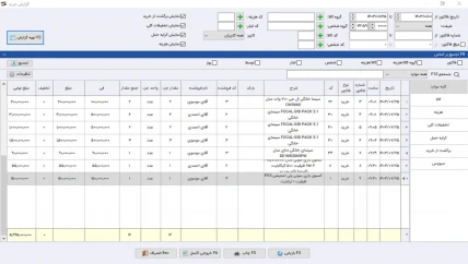 گزارش خرید حسابداری صوتی و تصویری سیبا