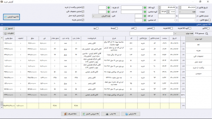 گزارش خرید حسابداری صنایع چوب سیبا